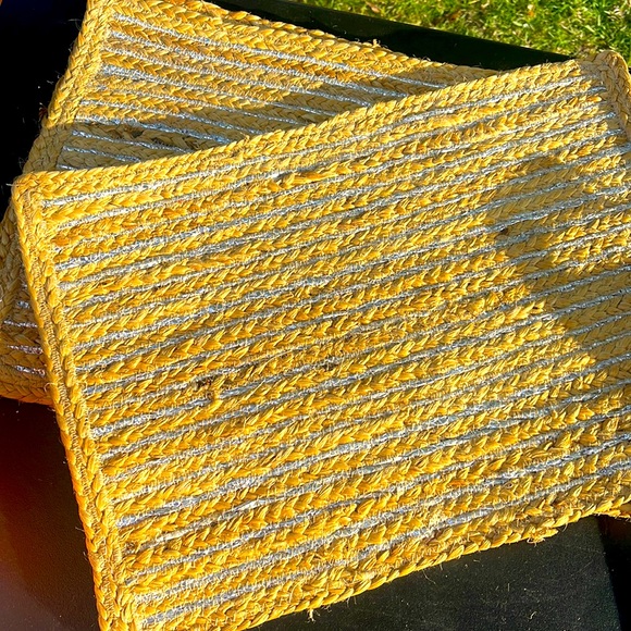 Jute and Silver placemats 4x - Picture 1 of 1